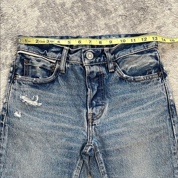 New Moussy Vintage Monroe Tapered Jean Japanese Denim Patchwork Sz 24 - Picture 10 of 14